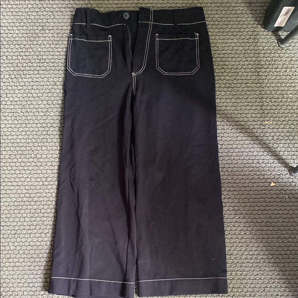 Jones New York Black Pants with White Stitching